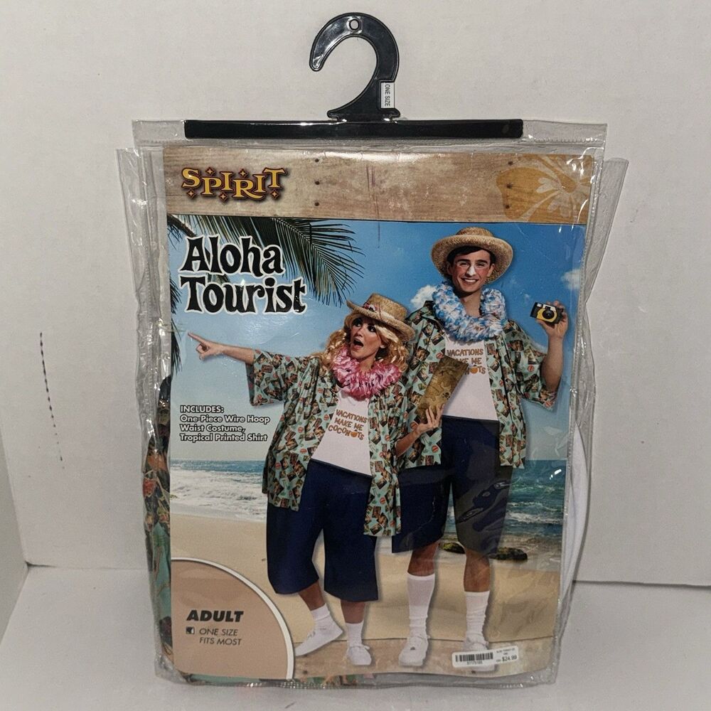 Spirit Halloween Aloha Tourist Costume Adult One Size Hawaiian Vacation